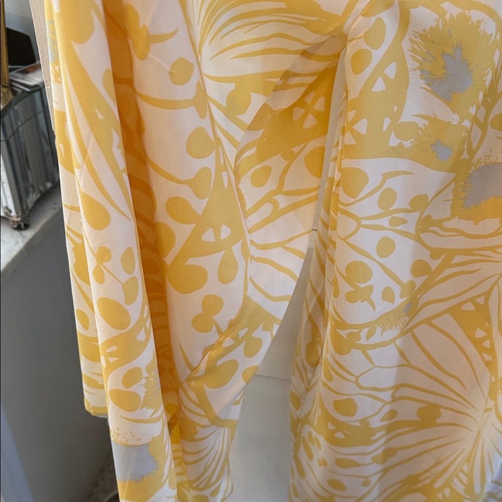Strapless America Beyond Yellow White Blue Floral Maxi Jumper - Picture 8 of 13